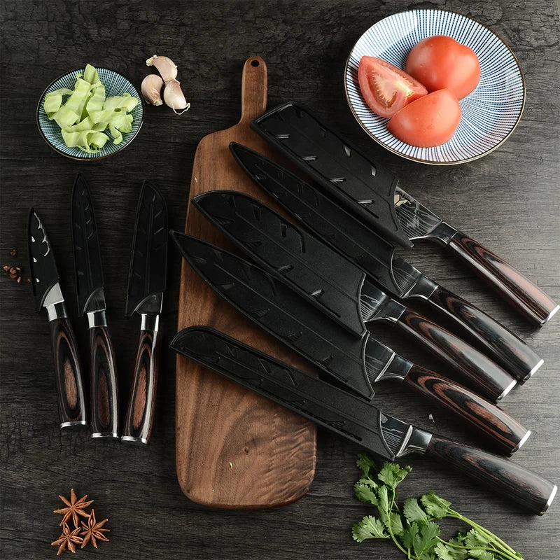 Plástico faca de cozinha lâmina de faca de aço inoxidável protetor capa para 3.5 5 7 8 polegadas faca 1pc preto faca capa cozinha ferramenta