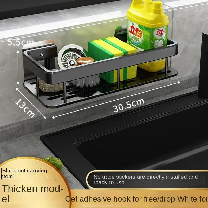 Novo estilo com bandeja espaço rack de armazenamento da cozinha pia dreno rack esponja organizador pendurado sabão escorredor prateleira prateleiras