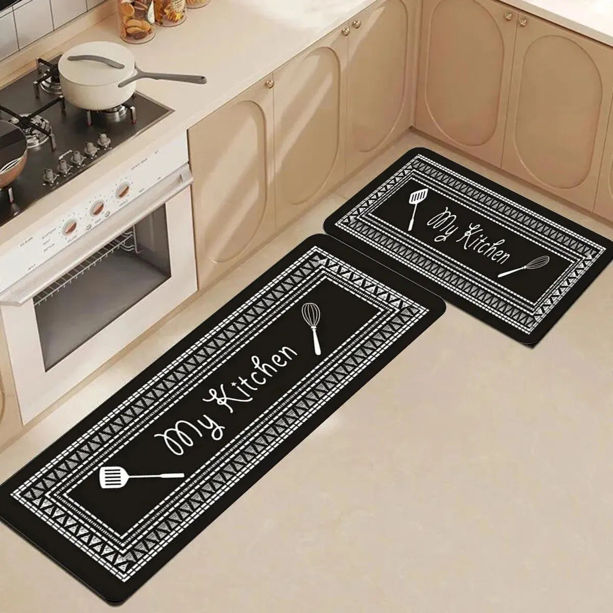 2 pçs/set moderno cozinha tapete longo família sala de estar quarto decoração tapete sala entrada resistente à sujeira porta