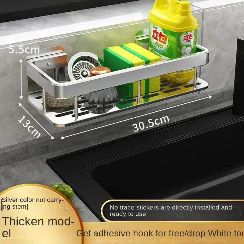 Novo estilo com bandeja espaço rack de armazenamento da cozinha pia dreno rack esponja organizador pendurado sabão escorredor prateleira prateleiras