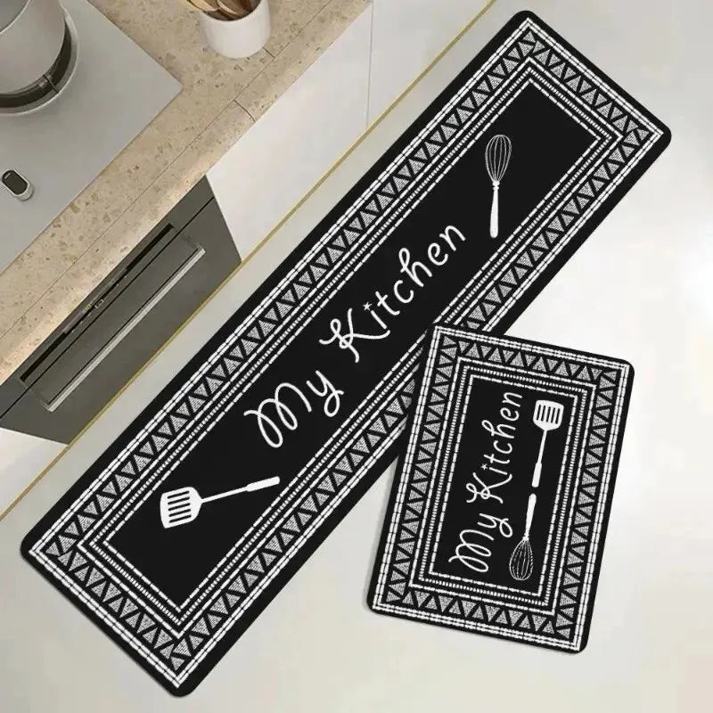 2 pçs/set moderno cozinha tapete longo família sala de estar quarto decoração tapete sala entrada resistente à sujeira porta