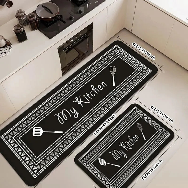 2 pçs/set moderno cozinha tapete longo família sala de estar quarto decoração tapete sala entrada resistente à sujeira porta