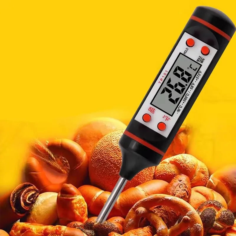 Termômetro de cozinha digital portátil, estilo caneta, churrasco, carne, água, óleo, leite, cozinhar, sonda eletrônica