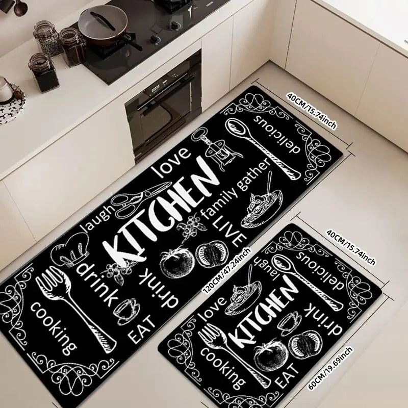 2 pçs/set moderno cozinha tapete longo família sala de estar quarto decoração tapete sala entrada resistente à sujeira porta