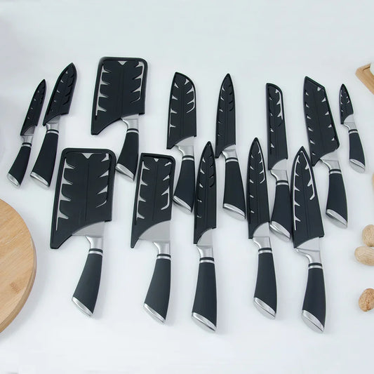 Plástico faca de cozinha lâmina de faca de aço inoxidável protetor capa para 3.5 5 7 8 polegadas faca 1pc preto faca capa cozinha ferramenta