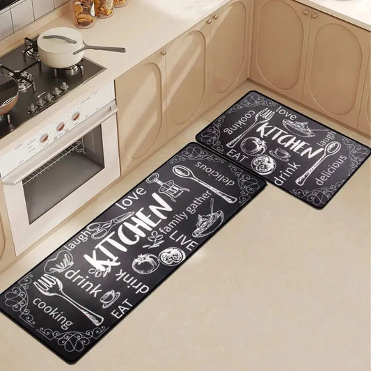 2 pçs/set moderno cozinha tapete longo família sala de estar quarto decoração tapete sala entrada resistente à sujeira porta